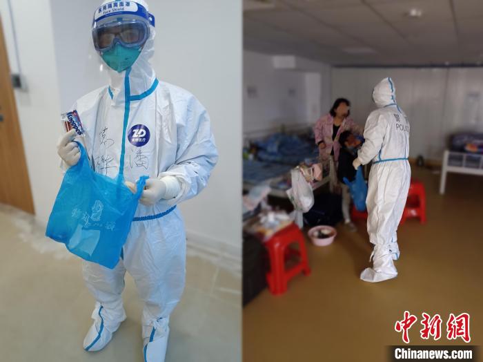 民警给孩子们送去巧克力。 上海静安警方供图