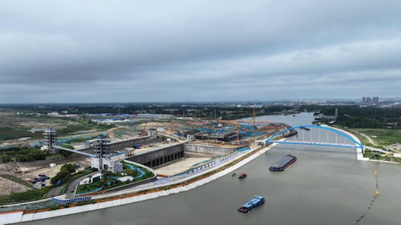 航拍淮安枢纽“水上立交”。受访者供图