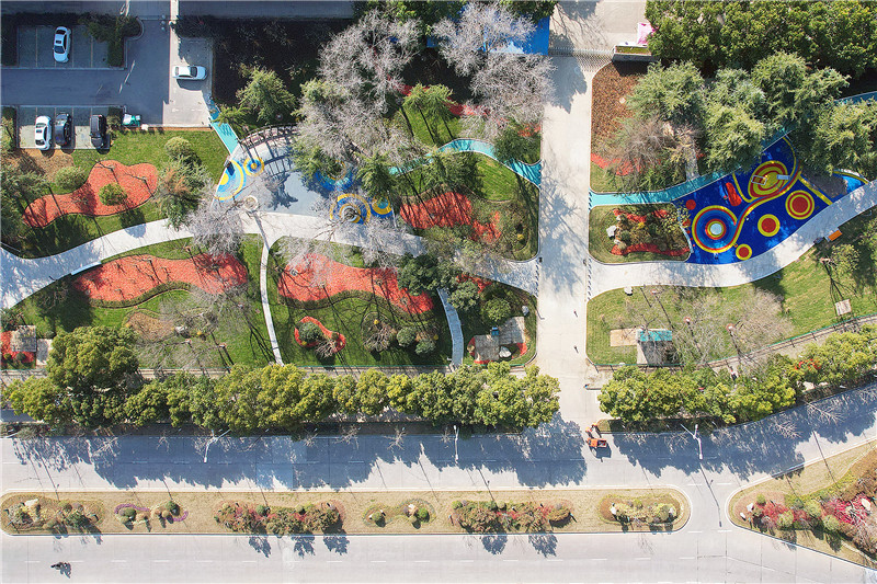 无人机视角下的“口袋公园”。弋江区委宣传部供图