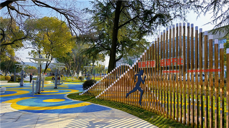 “口袋公园”里,健身器材一应俱全。弋江区委宣传部供图