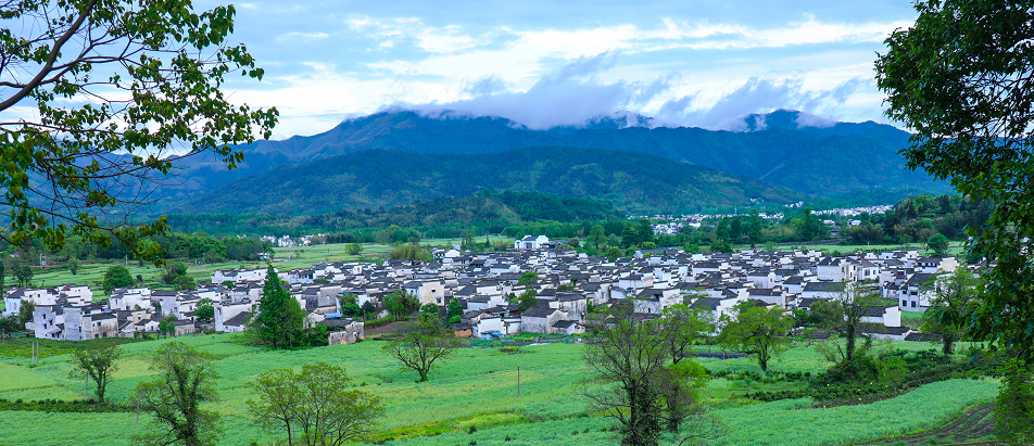黄山黟县卢村云雾飘渺似仙境